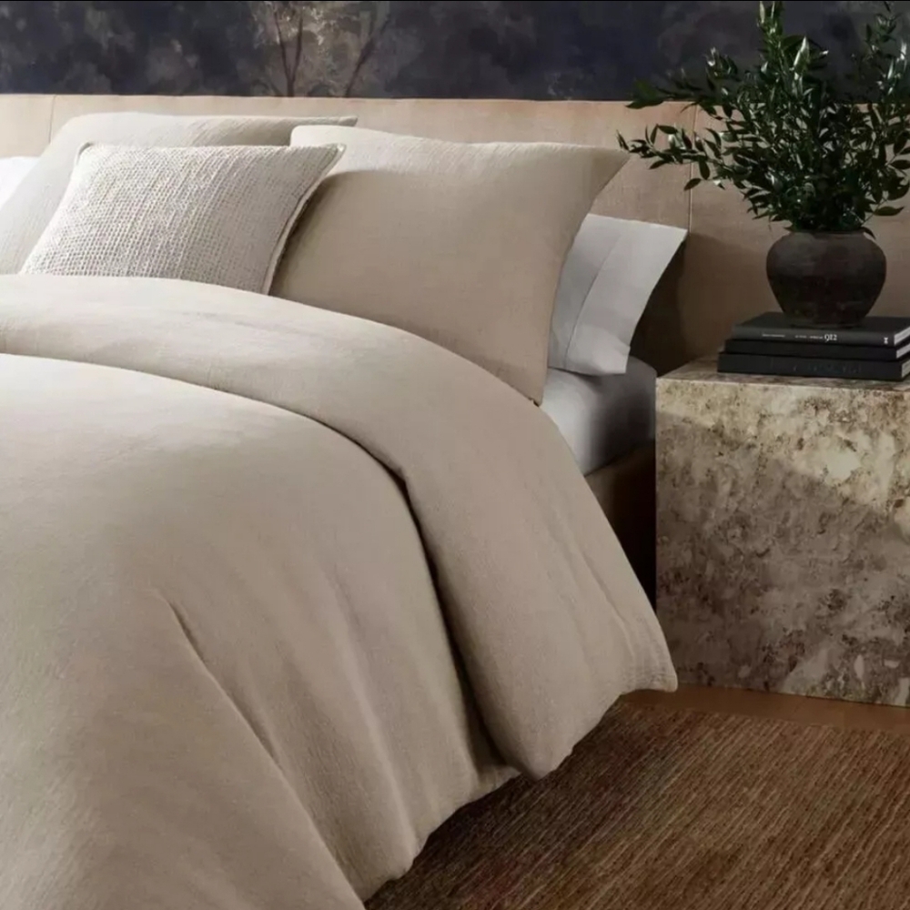 Nate Home by Nate Berkus Pin Dot Matelasse Duvet Cover Set King Greige w/ Shams
